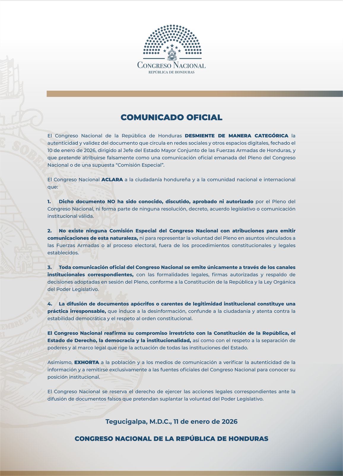 CONGRESO NACIONAL DE LA REPÚBLICA DE HONDURAS